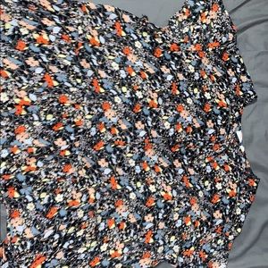 Floral print short sleeve blouse